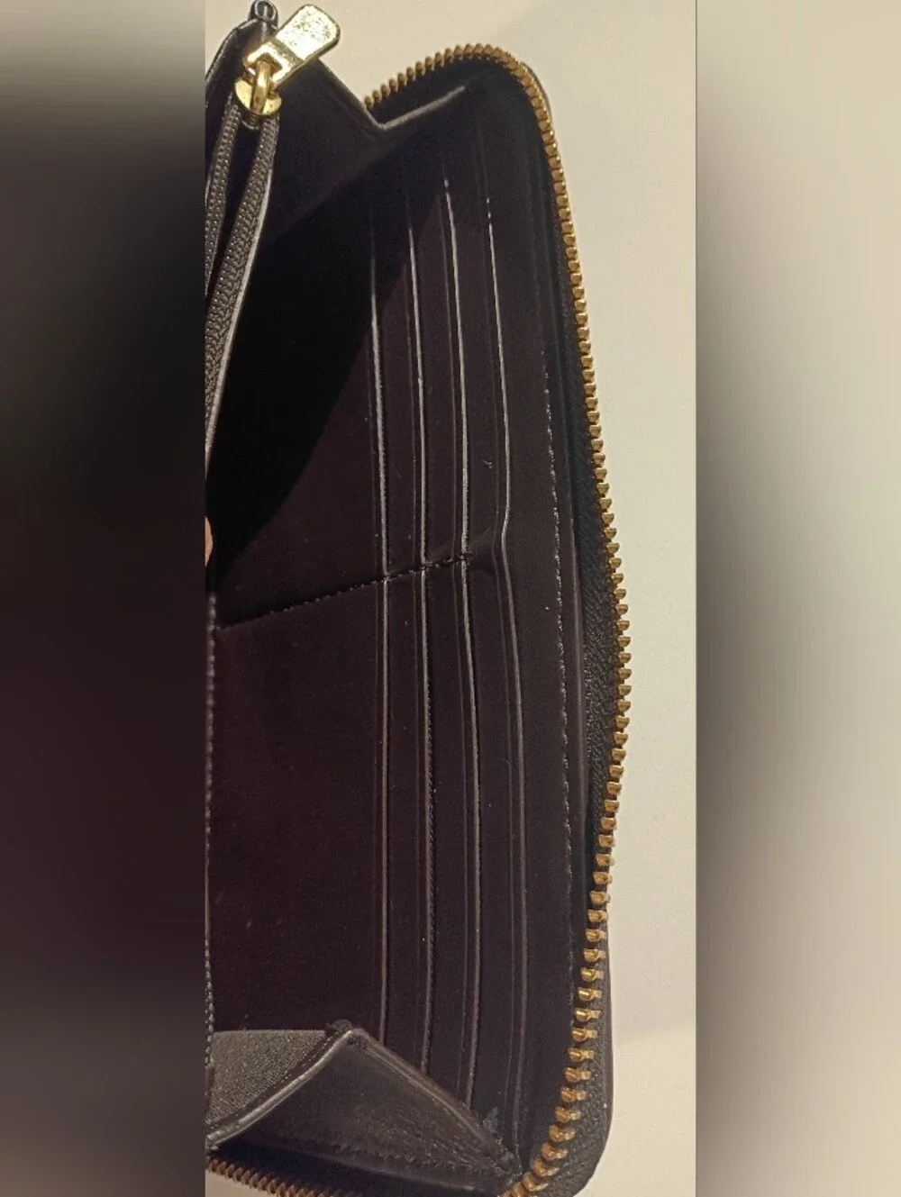 Coach Tan and Brown Signature Zip Wallet